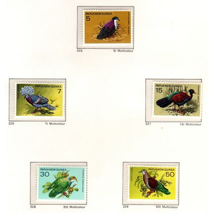 Papua New Guinea ASC 325-29 1977 Pigeons,Mint hinged,