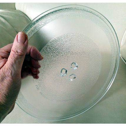 Microwave Glass Turntable Plate : 3 Lugs : 255mm