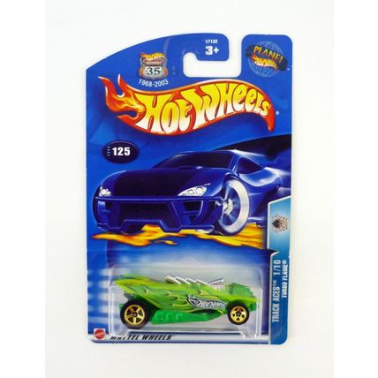 Hot Wheels Turbo Flame #125 Track Aces 1/10 Green Die-Cast Car 2003