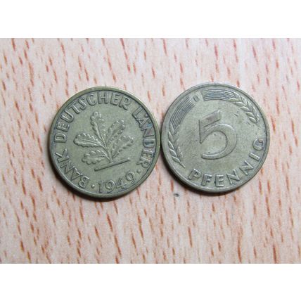 1949d 5 Pfennig Germany Coin