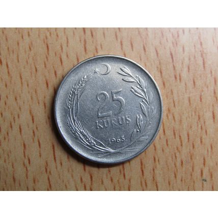 Turkey 1965 25 Kurus Coin