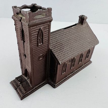 Little Brown Church Metal Bank 1950s EAMES ERA