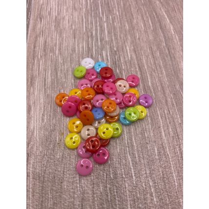 100Pcs 7mm Buttons Resin Mixed Colours Sewing Crafts Dolls Clothes Scrapbooking