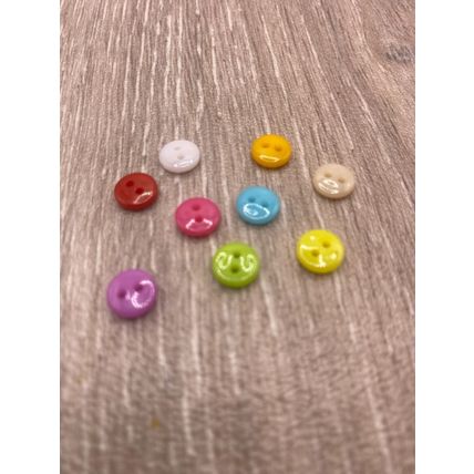 100Pcs 7mm Buttons Resin Mixed Colours Sewing Crafts Dolls Clothes Scrapbooking