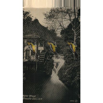 Water Wheel, Groudle Glen, IOM, Rare RP Valentines Postcard 1911