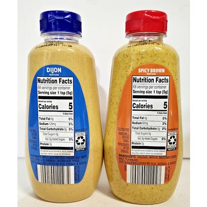 Burman's Dijon & Spicy Brown Mustard 12oz 340g (2 Bottles)