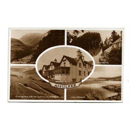 2 postcards lot Scotland Perthshire Amulree undivided 1900s & multiview 1960s ?