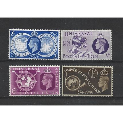 GB.75th Anniversary of Universal Postal Union set of 4.Mounted Mint.Jul25a