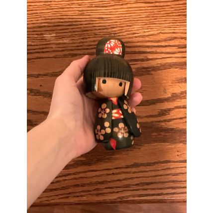 Authentic Vintage Wooden Handmade Signed Japanese Cultural Collector Doll