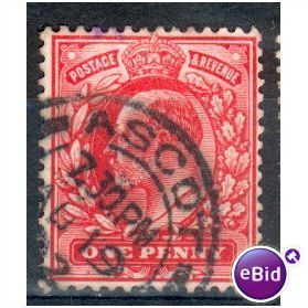 GB stamps 1902-10 KEV11 - 1d SG219 Ascot 4
