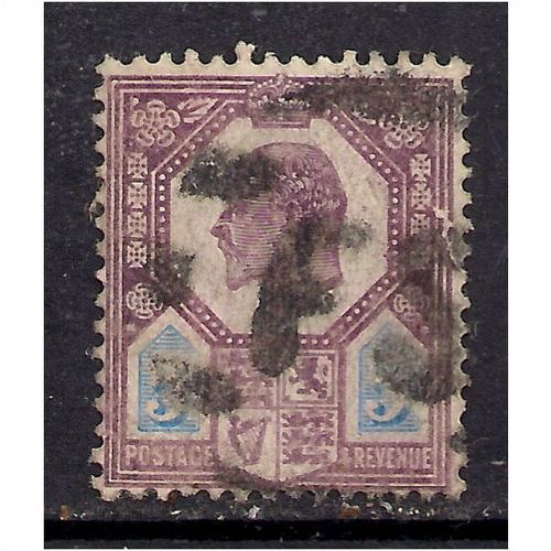 GB 1902 - 13 KEV11 5d Purple & Blue Variety stamp WMK 49.(G388)