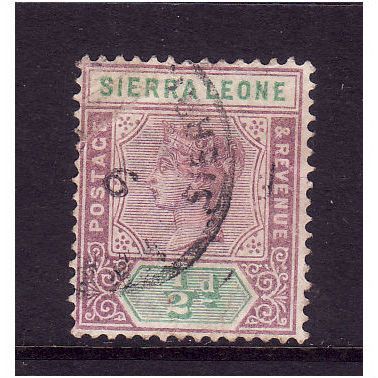 SIERRA LEONE 1897 SG 41 1/2d DULL MAUVE AND GREEN FINE USED