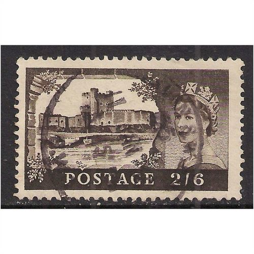 GB 1955 - 58 QE2 H/V 2/6d Brown Castle Wmk 165.(A1009 )