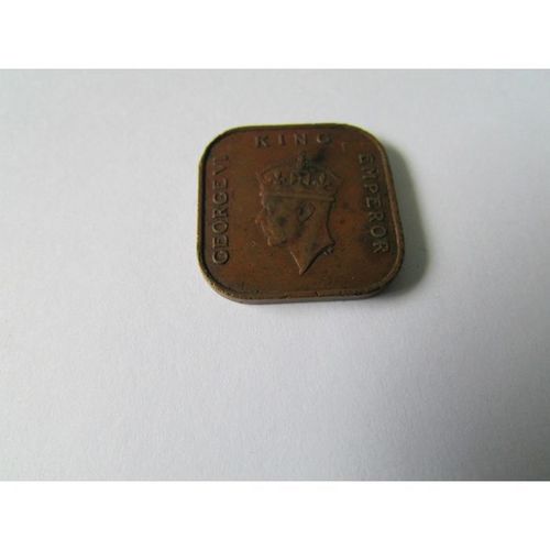 1939 GEORGE VI COMMISSIONERS OF CURRENCY MALAYA ONE CENT FREE POST. A