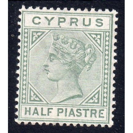 1881 CYPRUS Sg31 1/2pi DULL GREEN LIGHTLY MOUNTED MINT (BT51)