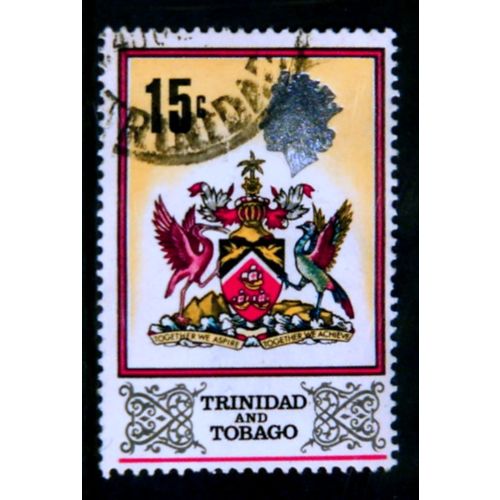 TRINIDAD AND TOBAGO 1972 SG 346 15c ARMS OF TRINIDAD FINE USED #