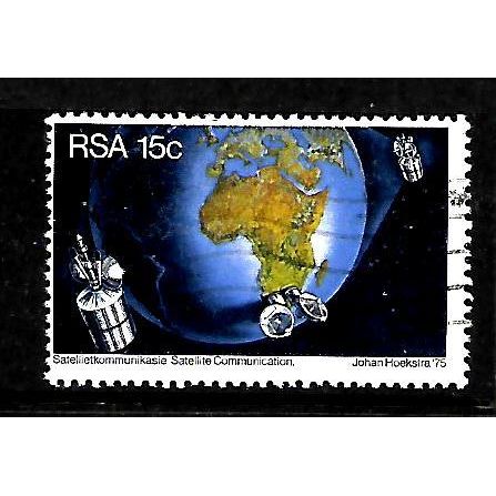 SOUTH AFRICA 1975 15c GLOBES AND SATELLITES SG 392 FINE USED#3