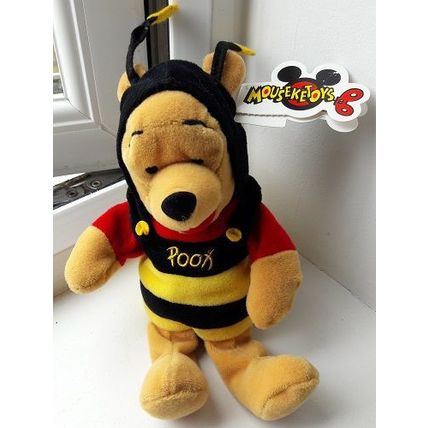 BUMBLE BEE POOH 8", Plush/Beanie, Tagged, MOUSEKETOYS / DISNEY