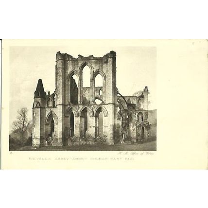 Yorkshire RIEVAULX ABBEY Church East Postcard (HM Office of Works)