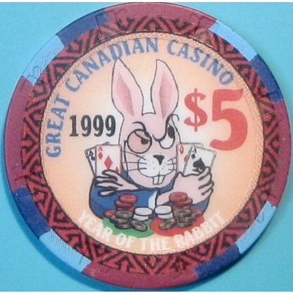 Great Canadian. $5 Casino Chip. Richmond, Canada. W99