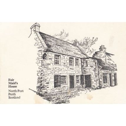 Fair Maids House North Port Perth Artist Drawing Postcard