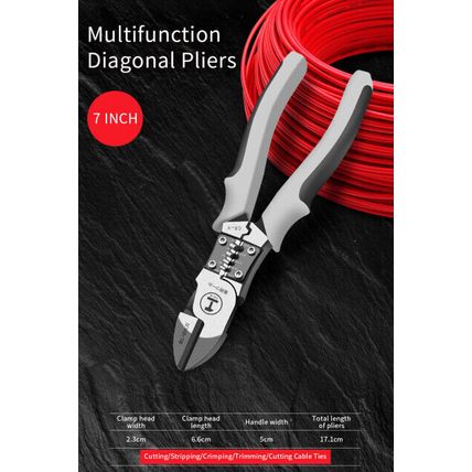 Electrician Wire Cutters CRV Multifunctional Diagonal Plier Needle Nose Pliers
