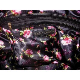 Betsey Johnson Satchel Diamond Quilt Marshmellow Stripe Big Pink Bow