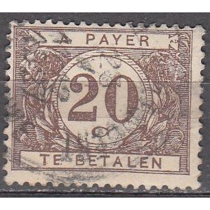 Belgique 1921 Michel Taxe 24 O Cote (2008) 0.20 € Lion héraldique Cachet rond