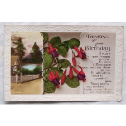 vintage postcard - Thinking of your Birthday