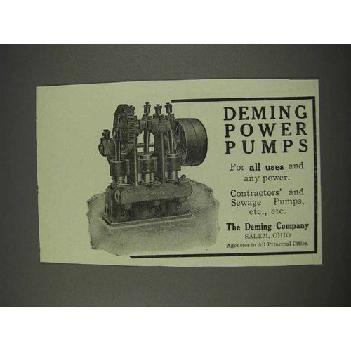 1910 Deming Power Pumps Ad