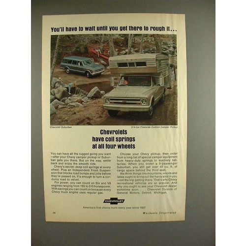 1968 Chevy Suburban, 3/4-ton Fleetside Camper Truck Ad