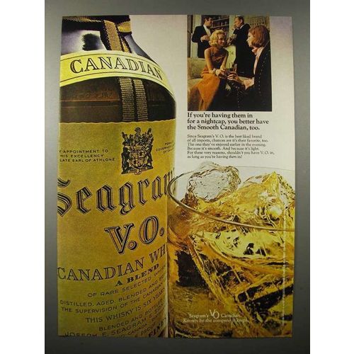1970 Seagram's V.O. Canadian Whisky Ad - Nightcap
