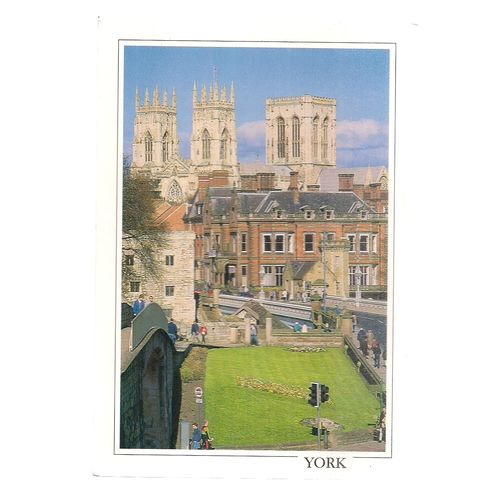 THE MINSTER AND LENDAL BRIDGE, YORK unused vintage postcard /
