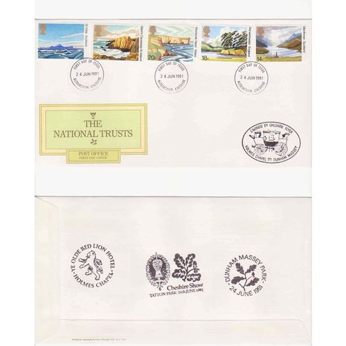GREAT BRITAIN 1981 THE NATIONAL TRUSTS FIRST DAY COVER CARRIED BY STAGE COACH#1