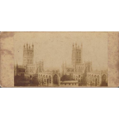 Gloucester Cathedral, England, UK - Vintage/Antique 3D Stereoview Card