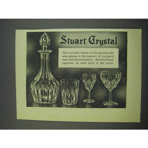 1957 Stuart Crystal Decanter and Glasses Ad - Stuart Crystal