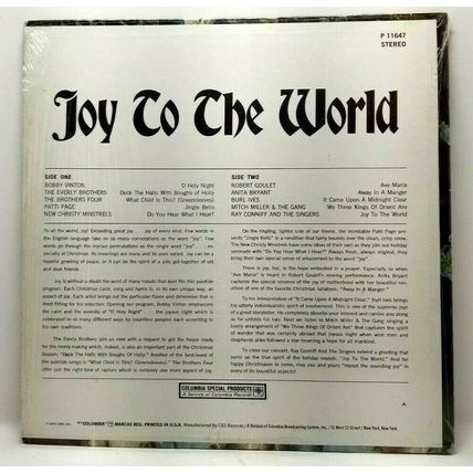Joy To The World LP Vinyl Christmas Country Various Artists 1973 P 11647 (P4)