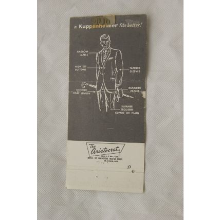 old Matchbook Cover - Hibbs Clothing Co, Salt Lake City, Utah