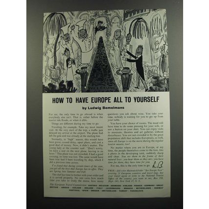 1961 European Travel Commission Ad - How to have Europe all to yourself