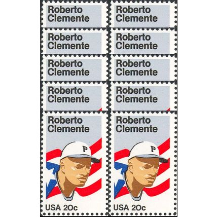 Roberto Clemente One PACK of TEN 20 Cent Postage Stamps Scott 2097