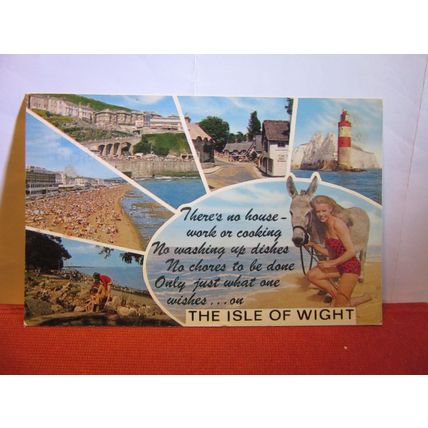 multiview, ISLE OF WIGHT used postcard by J. Salmon 1976 pm =