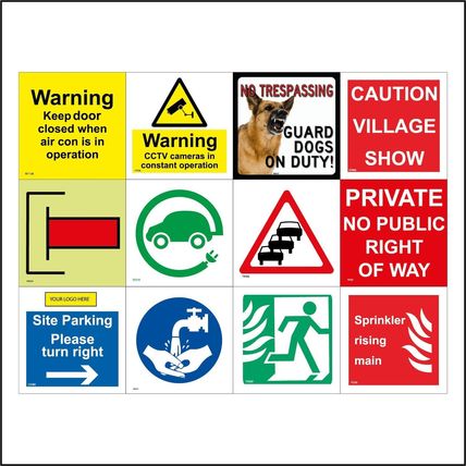 Waring Marine Signs Electric Car Construction Fire Private Guard Dog GSQ065