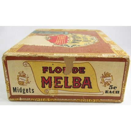Flor De Melba Midgets Cardboard Cigar Box, EMPTY, Condition Issues