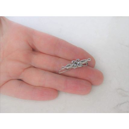 Extra tiny small silver metal slim hair pin clip barrette (set of two)