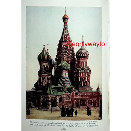 Moskva River, Frozen, Russia, (St Basil's Cathedral, Reverse), Book Illustration