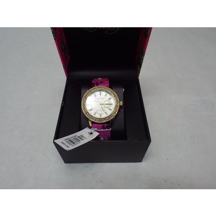 New Womens Ed Hardy Eagle Pink Silicone Strap Watch 38mm Boat Dive MSRP$85