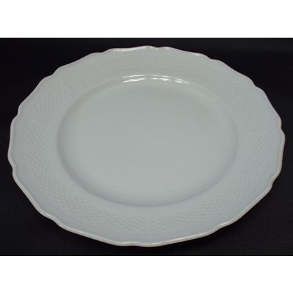 1 Dinner Plate Romantica White Kaiser Ribbed Scalloped West Germany 70’s 9.5"