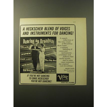 1960 Verve Record Album Advertisement - Dancing on Broadway