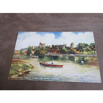 Valentines Postcard - Windsor Castle from River Thames - A2347 Artist E.W Trick