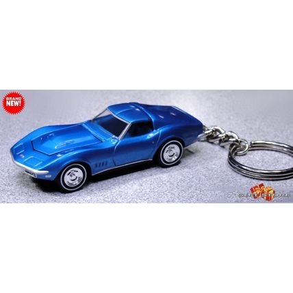 RARE KEYCHAIN BLUE CHEVY CORVETTE C3 CUSTOM Ltd Ed.❤️GREAT GIFT❤️